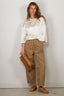 Forte_Forte - Top - Shiny Stretch Silk Satin Oversized T-shirt - Yogurt