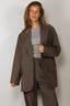 Tibi - Blazer - Tropical Wool Liam Blazer - Dark Stone