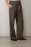 Tibi - Broek - Tropical Wool Charles Trouser - Dark Stone