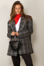 Tibi - Blazer - Papery Wool Plaid Easy Mens Blazer - Grey Multi