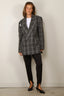 Tibi - Blazer - Papery Wool Plaid Easy Mens Blazer - Grey Multi