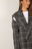 Tibi - Blazer - Papery Wool Plaid Easy Mens Blazer - Grey Multi