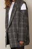 Tibi - Blazer - Papery Wool Plaid Easy Mens Blazer - Grey Multi