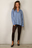 Tibi - Blouse - Edmund Lyocell Stripe Oversized Shirt - Blue Multi