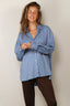 Tibi - Blouse - Edmund Lyocell Stripe Oversized Shirt - Blue Multi