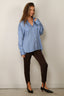 Tibi - Blouse - Edmund Lyocell Stripe Oversized Shirt - Blue Multi