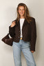 Tibi - Blazer - Herringbone Suiting Cropped Blazer - Brown Multi