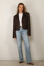 Tibi - Blazer - Herringbone Suiting Cropped Blazer - Brown Multi