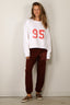 Nili Lotan - Sweater - 95 Gladys Sweatshirt - Ecru / Red Print