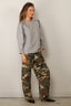 Tibi - Sweater - Bonded Viscose Crewneck With Folded Panel - Heather Grey