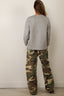 Tibi - Sweater - Bonded Viscose Crewneck With Folded Panel - Heather Grey