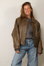 RÓHE - Jacket - Leather Blouson Jacket - Taupe