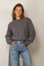 RÓHE - Sweater - Statement Shoulder Crewneck - Mid Grey Melange