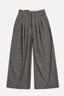 R13 - Broek - Triple Pleat Pant - Black White Mini Check