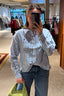 Ralph Lauren - Blouse - N Wd Crp St Long Sleeve Button Front Shirt - White Blue Multi