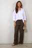 RÓHE - Broek - Relaxed Drawstring Trousers - Brown Melange