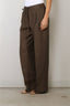 RÓHE - Broek - Relaxed Drawstring Trousers - Brown Melange