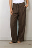 RÓHE - Broek - Relaxed Drawstring Trousers - Brown Melange