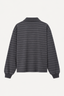 Rotate - Top - Pique Longsleeve  Polo - Gray Pinstripe