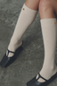 Ganni - Sokken - Wool Yak Mix High Socks - Egret