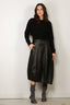 Tibi - Rok - Leather Asymmetrical Balloon Skirt - Black