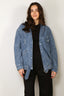 Tibi - Jacket - Classic Denim Moto Bomber - Classic Blue