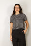 Nili Lotan - Lana - Crewneck - Tee - Black Ivory Stripe