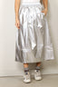 Tibi - Rok - Metallic Nylon Pull On Full Skirt - Silver