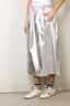 Tibi - Rok - Metallic Nylon Pull On Full Skirt - Silver