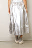 Tibi - Rok - Metallic Nylon Pull On Full Skirt - Silver