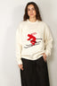 Tibi - Sweater - Soft Wool Ski Sweater Crewneck Easy Pullover - Ivory Multi
