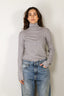 Tibi - Trui - Feather Weight Ribbed Sweater Turtle Neck Pullover - Heather Grey
