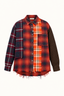 The Tales - Blouse - Reworked Pierced Flannel Shirt - Orange