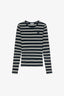 Ganni - Top - Soft Cotton Stripe Rib Longsleeve - Sky Captain