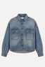 R13 - Blouse - Cropped Denim Shirt -  Brindley