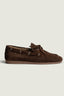 Posa - Loafers - Boat Loafer Perforated Suede - Dark Brown