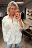 Rotate - Blouse - Flower Oversized Shirt - Bright White