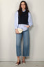 Academia - Blouse - Giorgia - Blue/White - BYLOTTE