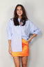 Academia - Blouse - Giorgia - Celeste Light Blue Striped - BYLOTTE