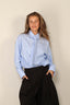 Academia - Blouse - Marianne - Celeste Light Blue Striped - BYLOTTE
