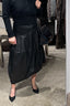 Tibi - Rok - Leather Asymmetrical Balloon Skirt - Black