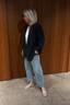 Vince - Blazer - Crepe Double Breasted Blazer - Navy