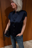 Vince - Blouse - Cap Slv Ruched Bk Blouse - Coastal