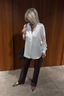 Vince - Blouse - Band Collar Blouse - Optic White