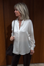 Vince - Blouse - Band Collar Blouse - Optic White