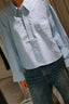 Denimist - Blouse - Bailey Cropped Shirt - Light Blue Stripe Oxford