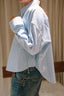 Denimist - Blouse - Bailey Cropped Shirt - Light Blue Stripe Oxford