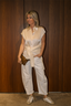 Vince - Blouse - Cap Slv Ruched Bk Blouse - Chiffon
