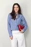 Closed - Blouse - Cropped Classic Shirt - Graphite blue - BYLOTTE