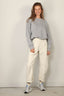 Closed - Sweater - Relaxed Sweatshirt - Light Grey Melange - BYLOTTE